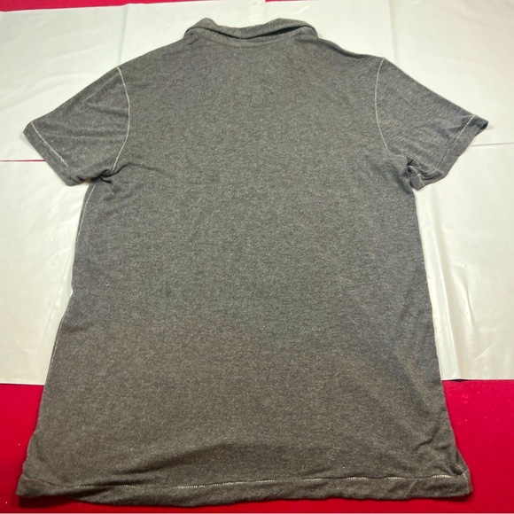 PrAna GRAY polo shirt SOFT Mens Medium Short Sleeve Collared Stretch rayon knit - Picture 3 of 10